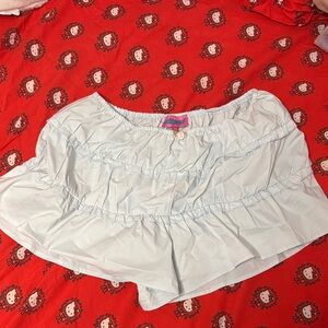 Light Blue Ruffled Shorts